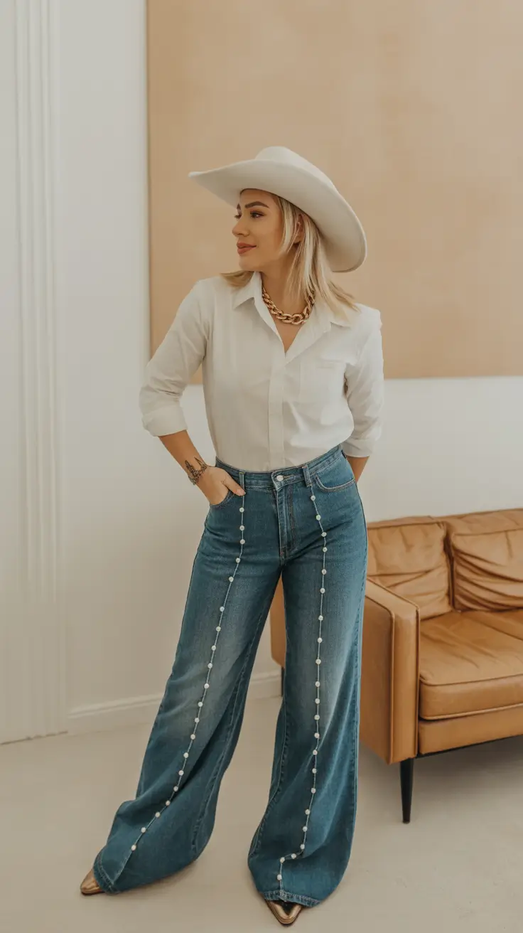 spring jeans outfit 2026 Western-Inspired Denim With a Polished Twist