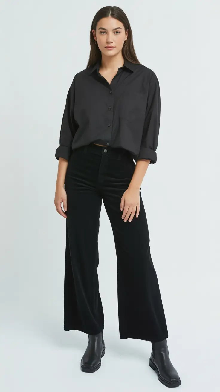 spring jeans outfit 2026 Monochrome Black With Soft Spring Structure