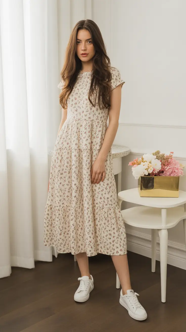 spring church outfits 2026 Timeless Florals in Soft Cream Tones