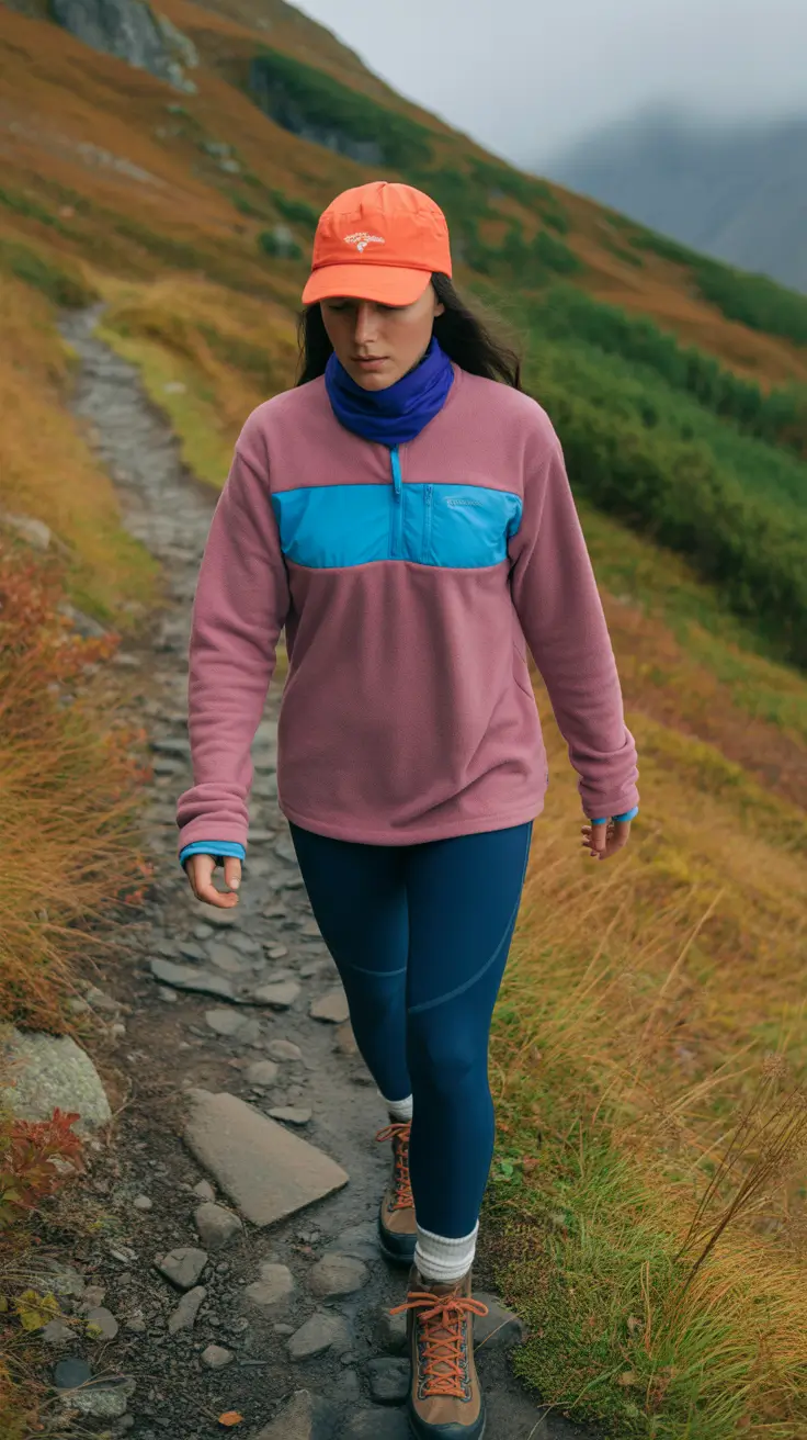Stylish Hiking Spring Outfits 2026 Bold Colorblocking for Cold Mountain Air