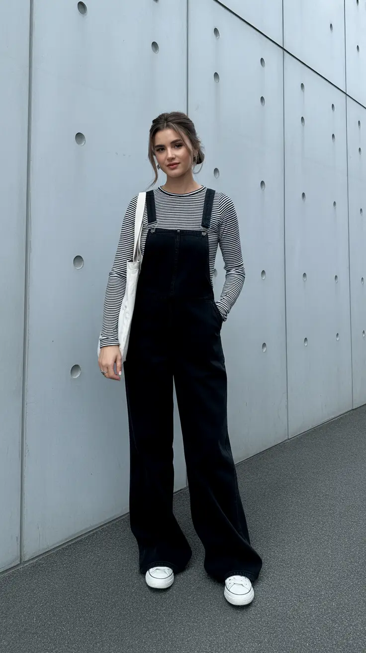 comfy spring outfits for 2026 Playful Stripes and Overalls for Easy Spring Style