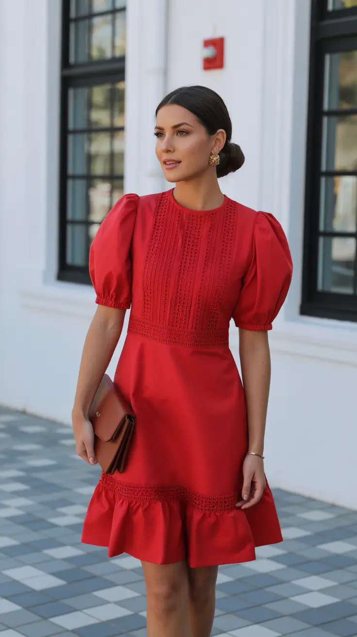 spring date night outfit 2026 Romantic Scarlet for a Classic Spring Evening