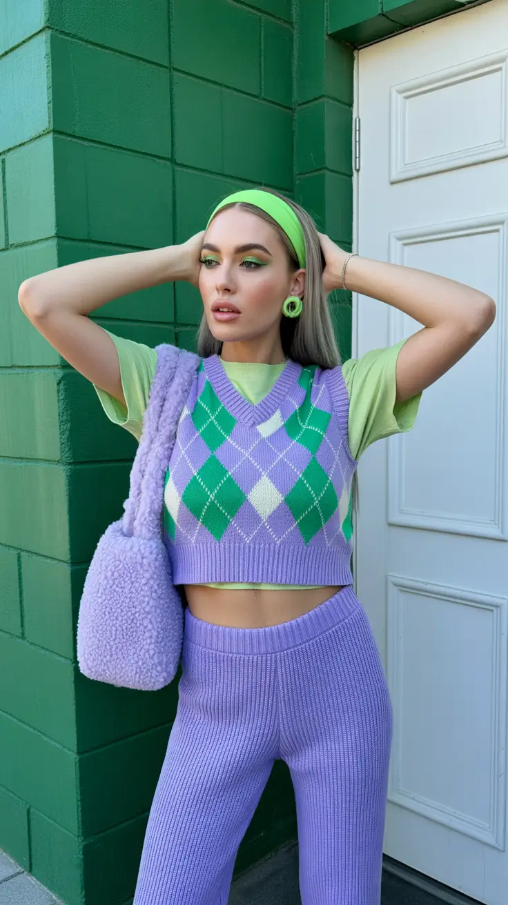 March Outfits Spring Ideas 2026 - Pastel Play Meets Retro Knit Energy