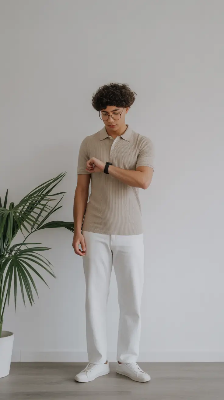 spring outfits mens Soft Minimalism in Clean Neutrals