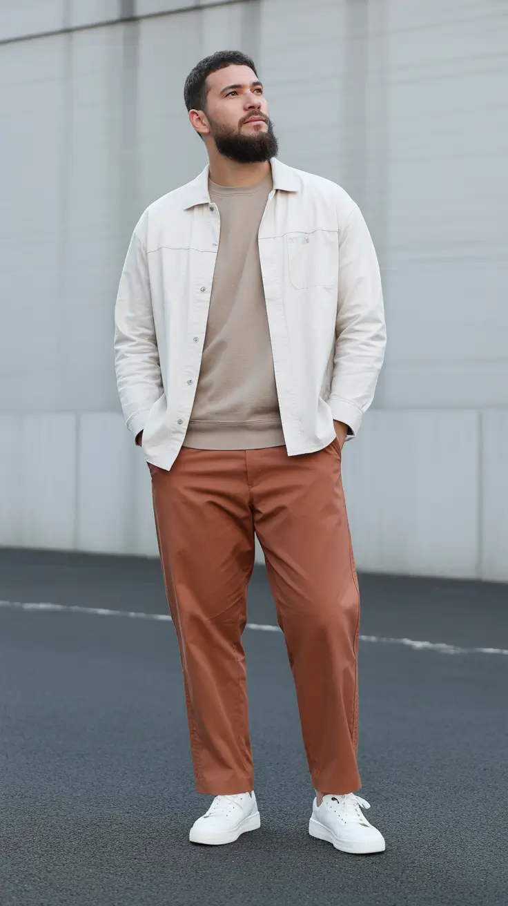 spring outfits mens Earthy Tones with Effortless Balance