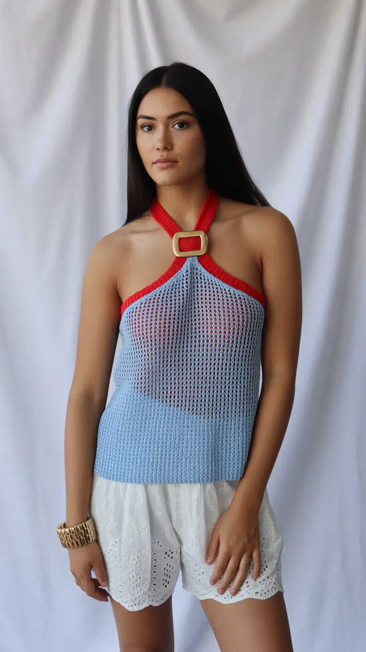 summer capsule wardrobe for women 2026 Statement Knit Top with Light Summer Layers