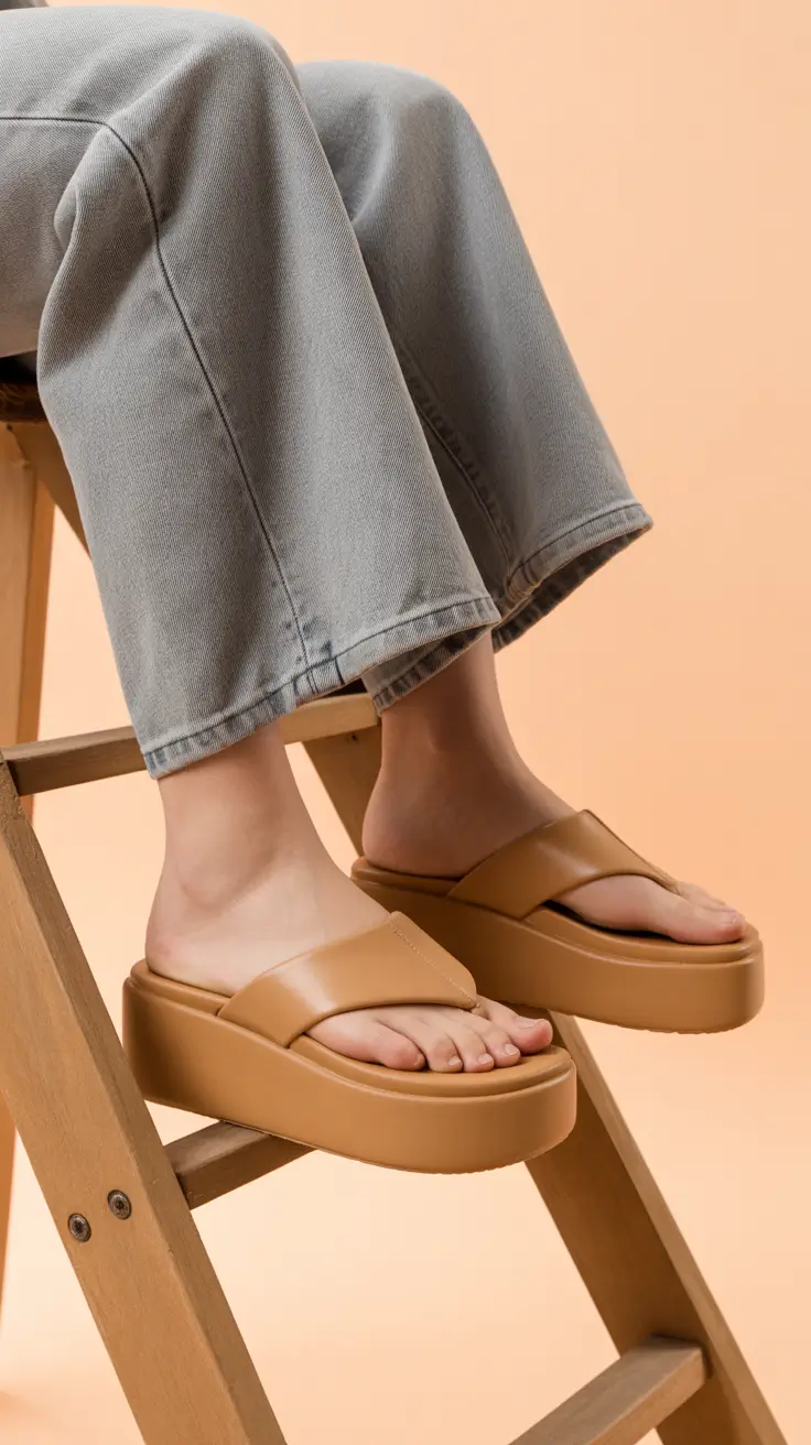 summer flip flops for women Elevated Minimalism Platform Slides
