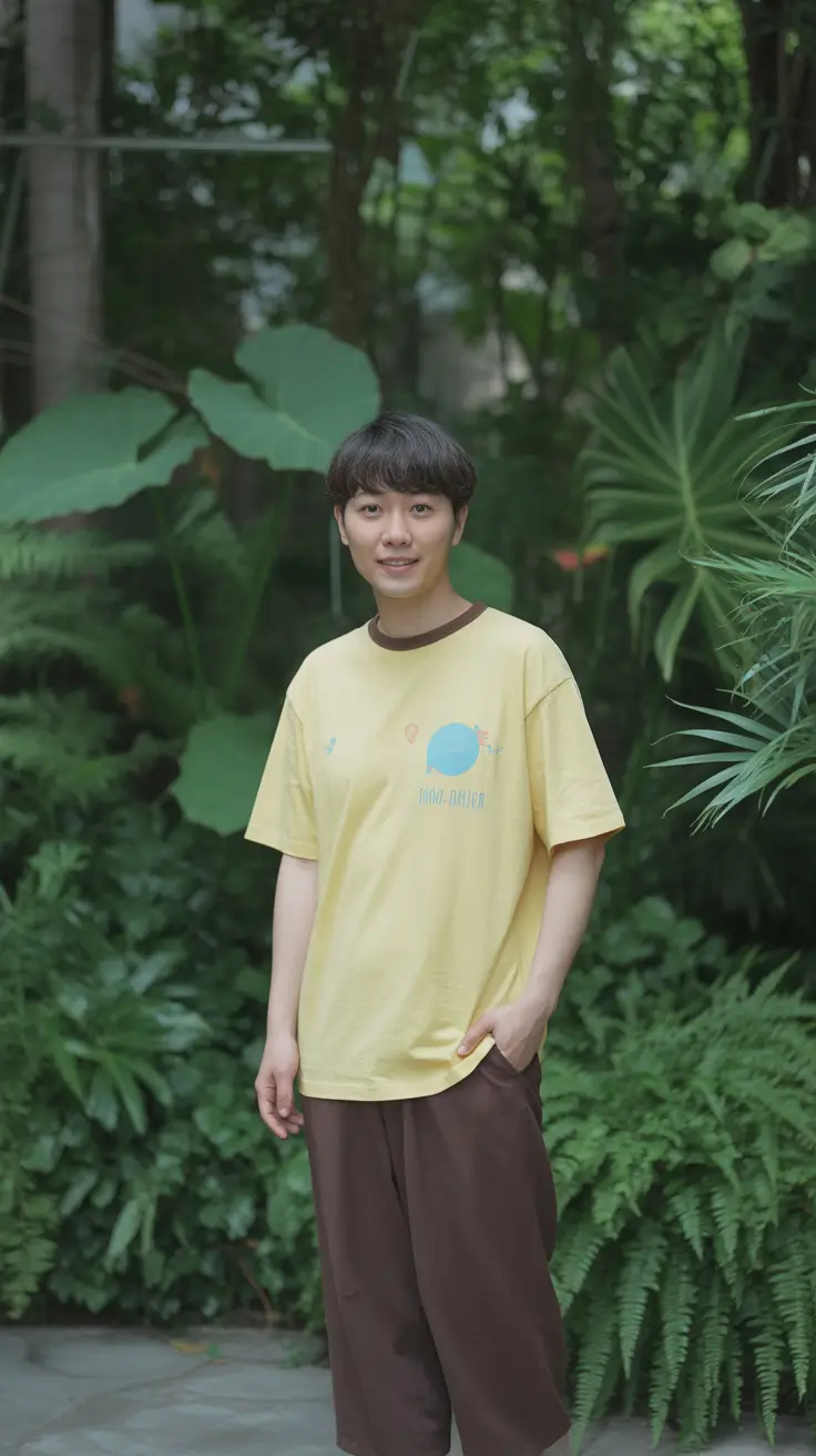 summer outfits men 2026 Soft Boy Graphic Tee and Relaxed Cultural Layers