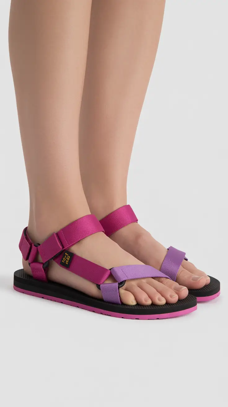 summer outfits with sandals for women 2026 Sporty Bright Sandals That Feel Like Summer Freedom