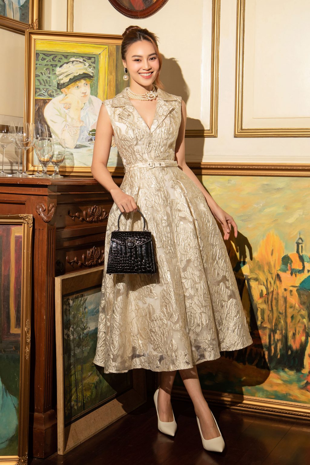 Lucy Bold Brocade Dress