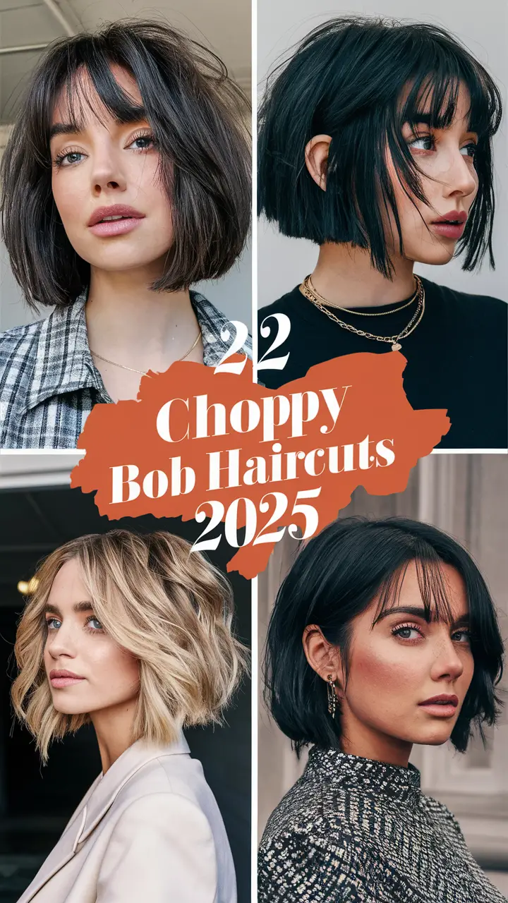 22 Choppy Bob Haircuts 2025 Ideas for Women – From Long to Shoulder ...