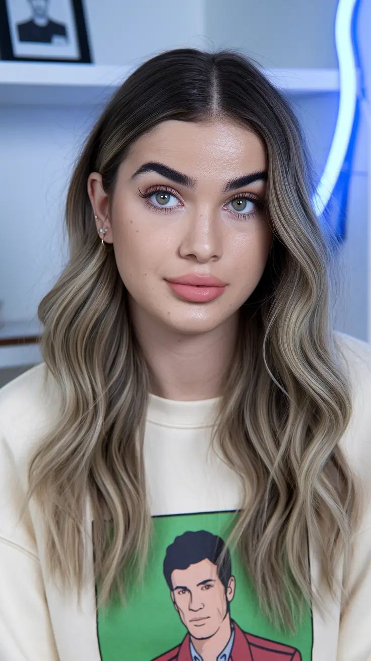 summer haircut for oval face Natural Ash Blonde Waves with Soft Contouring