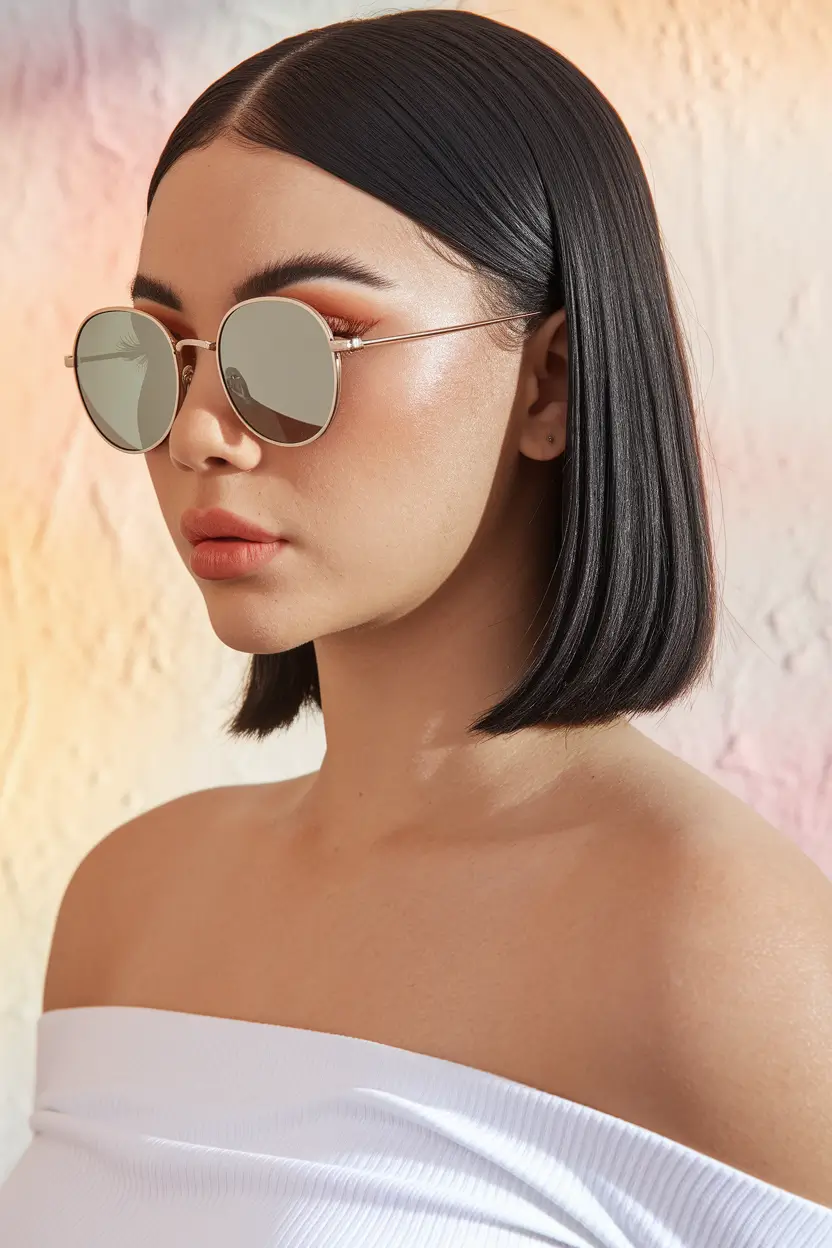summer haircut for oval face Chic Short Blunt Bob for Maximum Cool