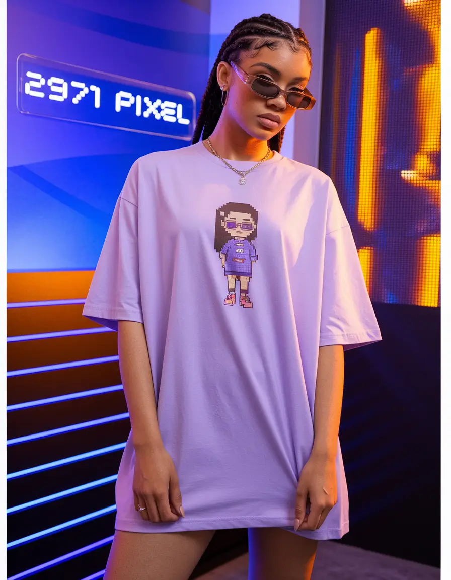 graphic t shirt outfits women summer Pixel Girl Power