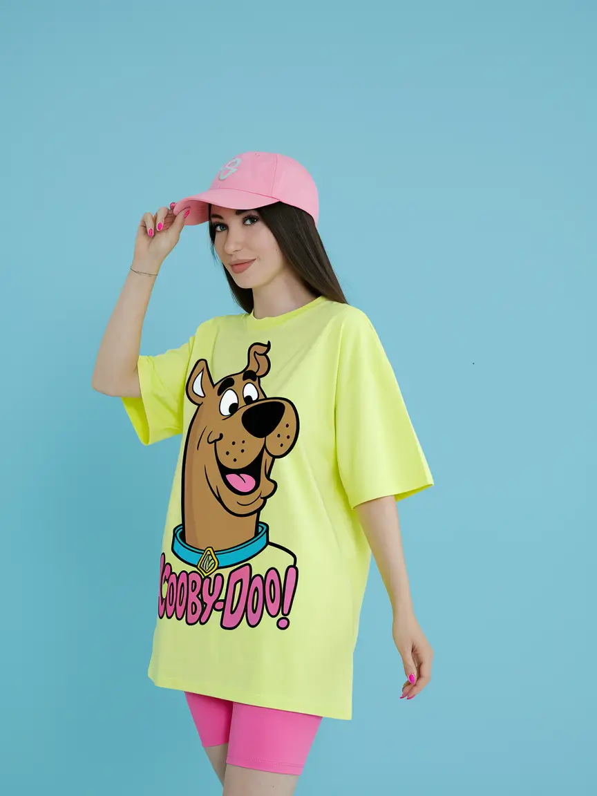 graphic t shirt outfits women summer Cartoon Nostalgia Meets Pop Color