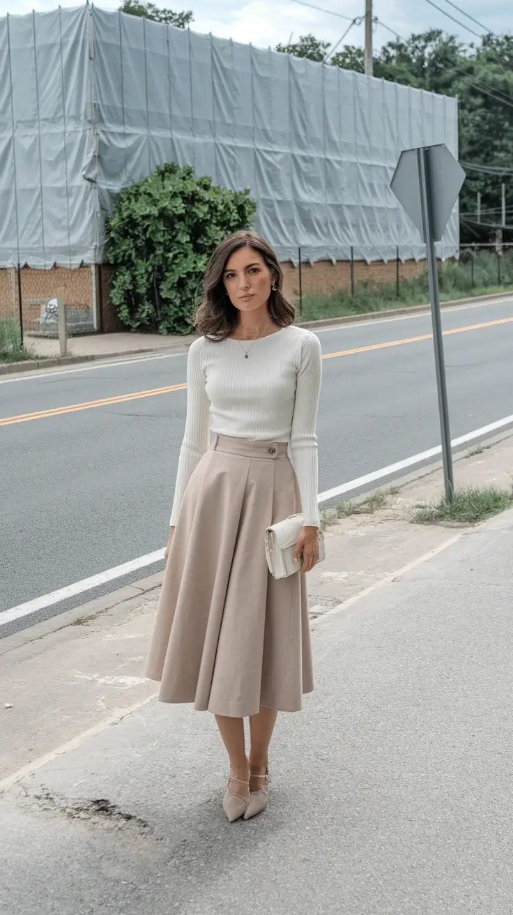 summer work outfit ideas women Modern Classic in Neutrals