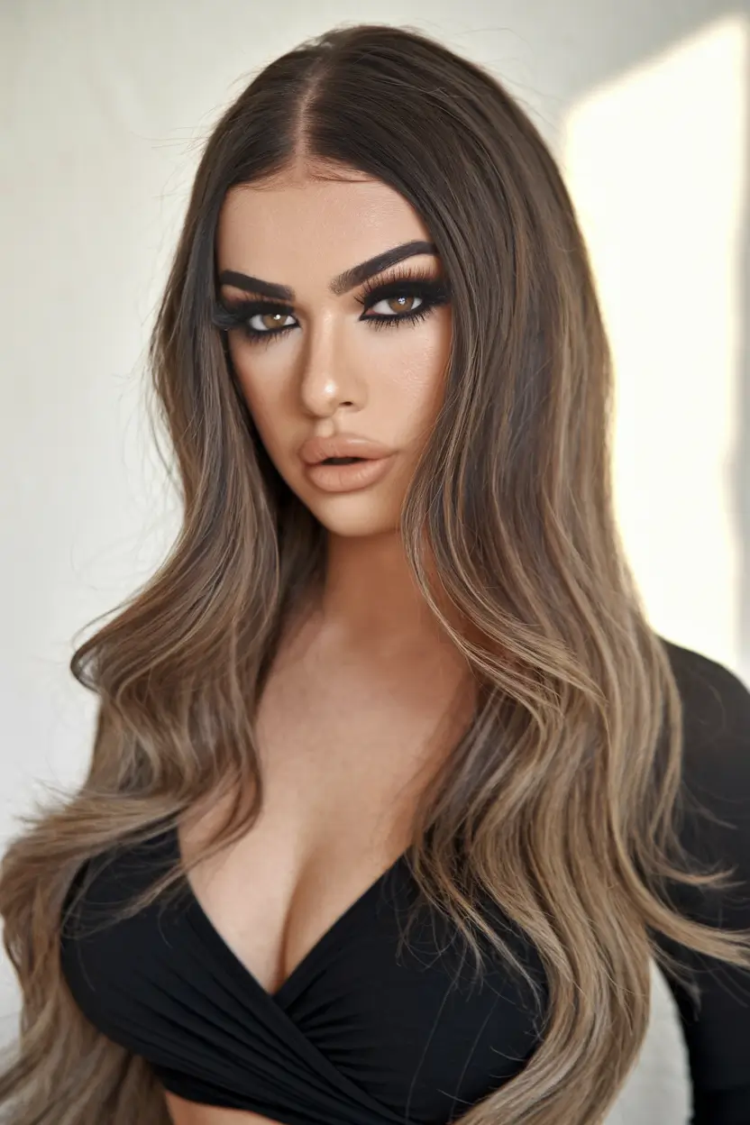 brown hair color summer 2025 Soft Melted Ombre with Smoky Blonde Ends