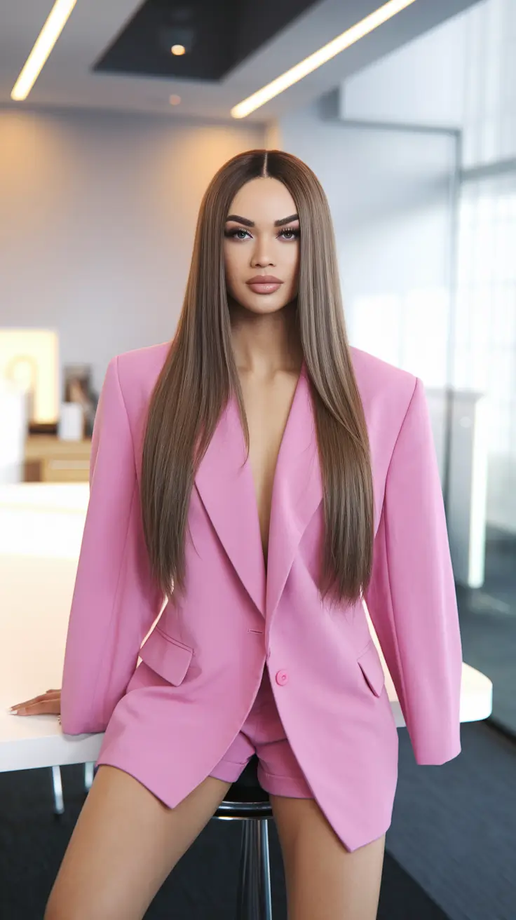 brown hair color summer 2025 Ultra Sleek Mahogany Brown for Boardroom Bombshells