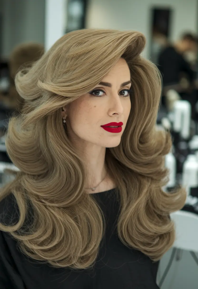 brown hair color summer 2025 Retro Blonde-Brown Blowout for Bold Glamour