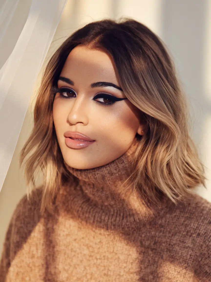 brown hair color summer 2025 Bronde Balayage Bob with a Summer Twist