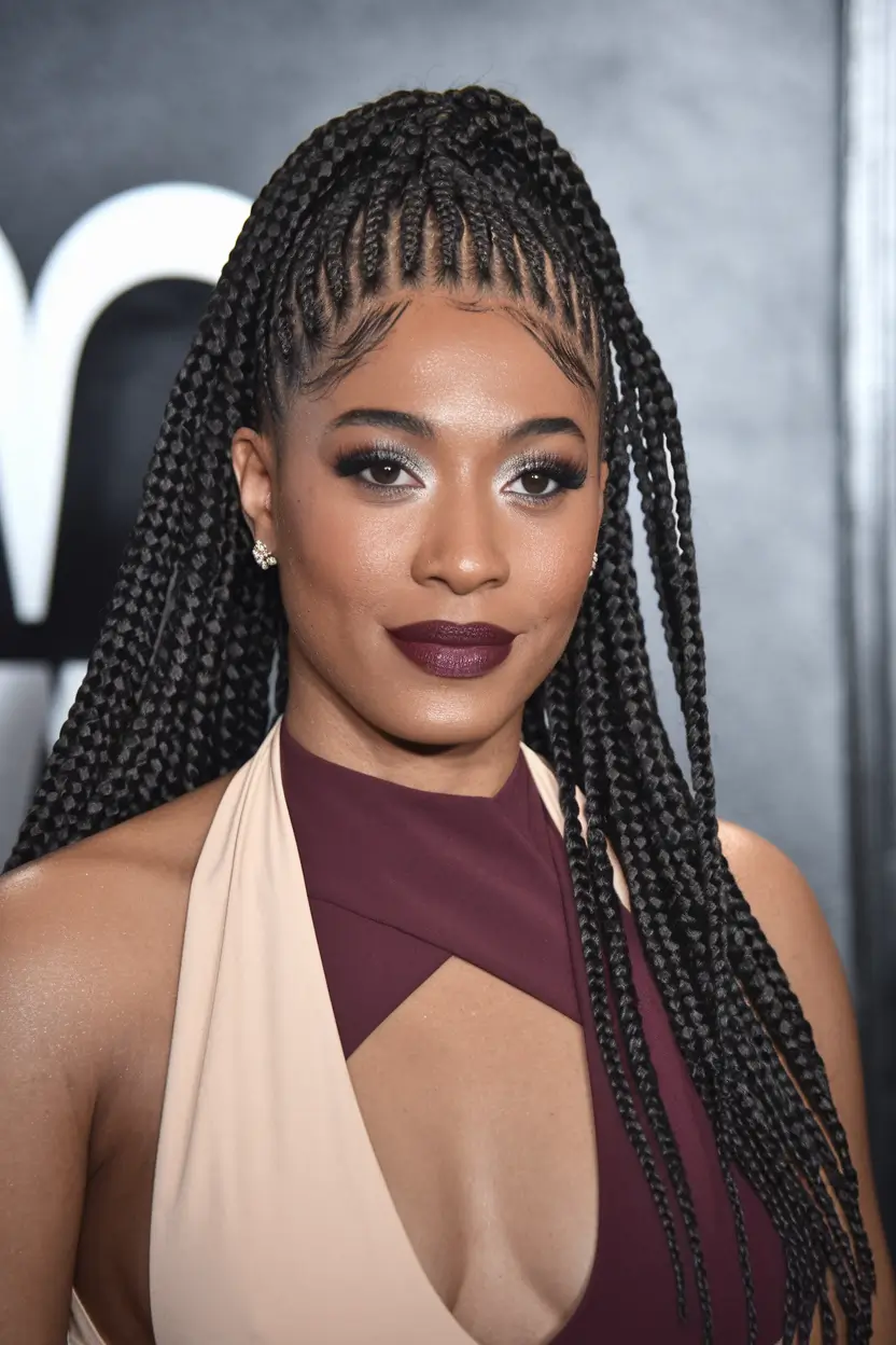 summer braids black women Layered High Half-Up Braids with Flipped Crown