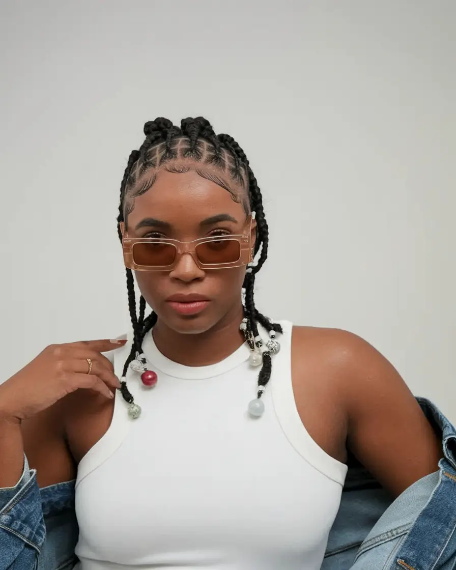 summer braids black women Beaded Box Braids with a Streetwear Edge