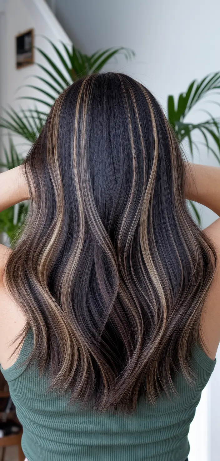 brunette highlights summer bold