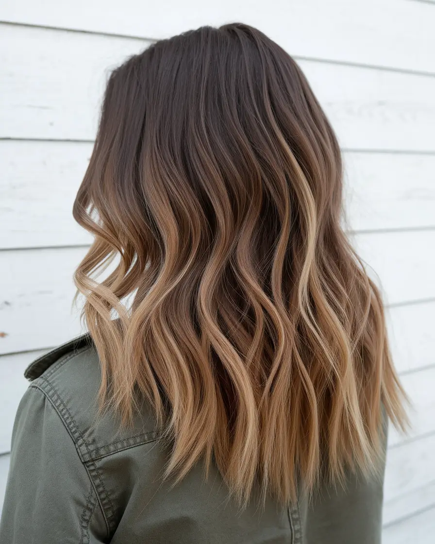 brunette highlights summer sun kissed