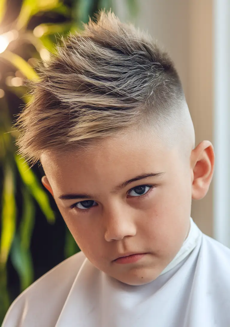trendy boys haircuts 2025 fade faux hawk straight hair