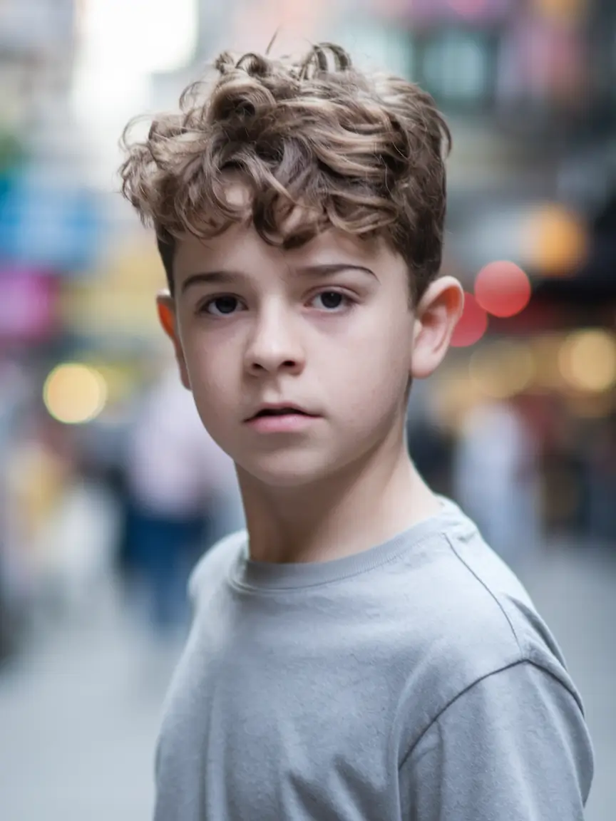 trendy boys haircuts 2025 curly layered street look