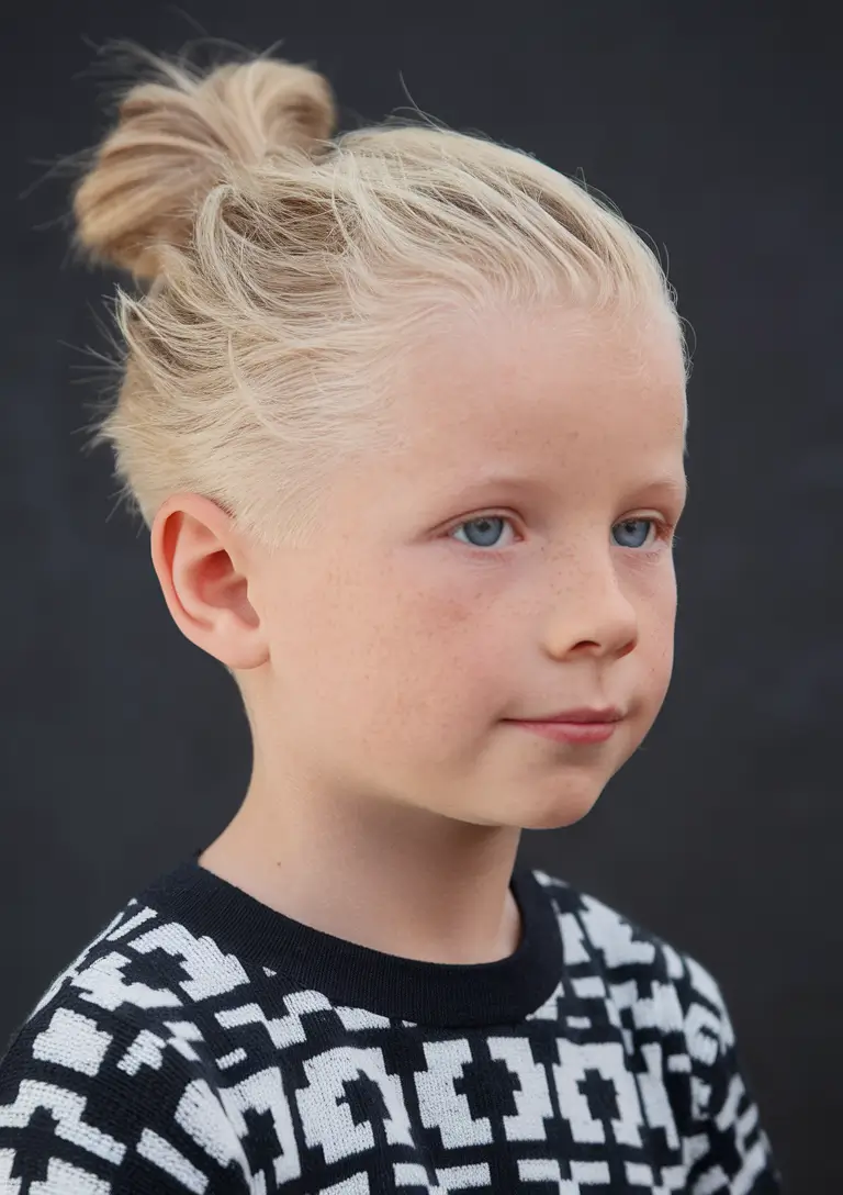 trendy boys haircuts 2025 long straight mini man bun