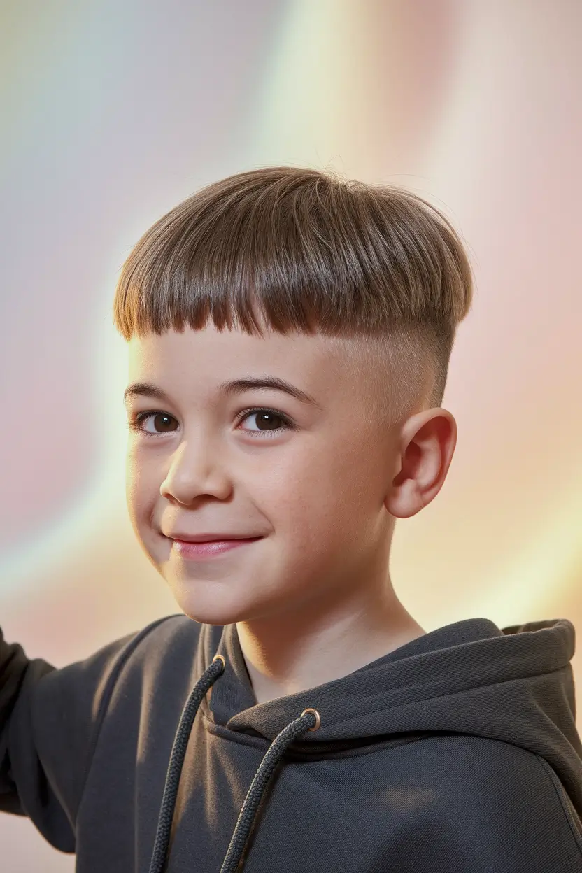 trendy boys haircuts 2025 straight fade bowl cut