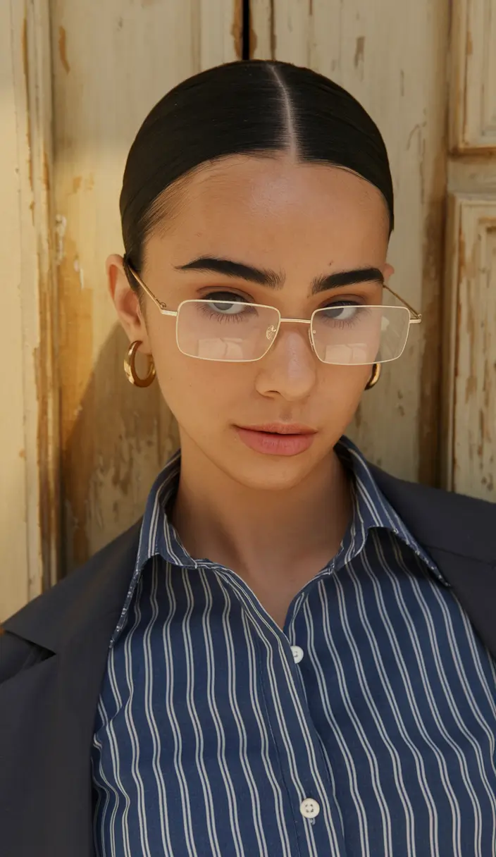 teen hairstyles girls easy up+Polished Center-Parted Bun with Glass Hair Finish