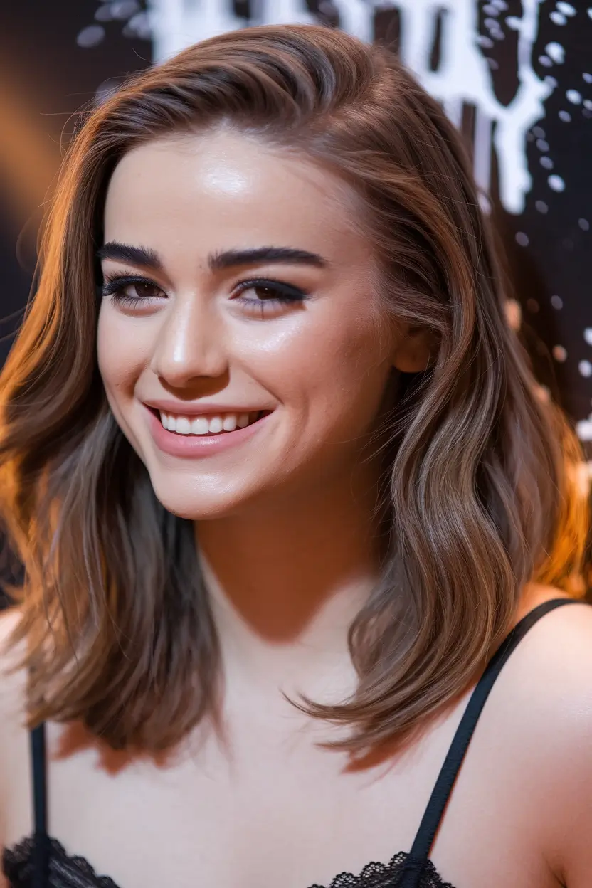 teen hairstyles girls easy straight+Retro-Gloss Lob with Side Part
