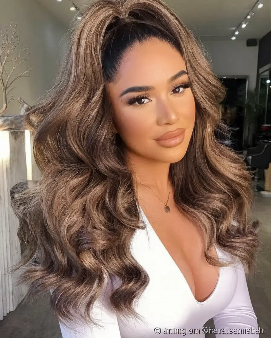 Easy & Cute Hairstyles Inspiration - Summer 2025 - Voluminous High Ponytail with Big Waves