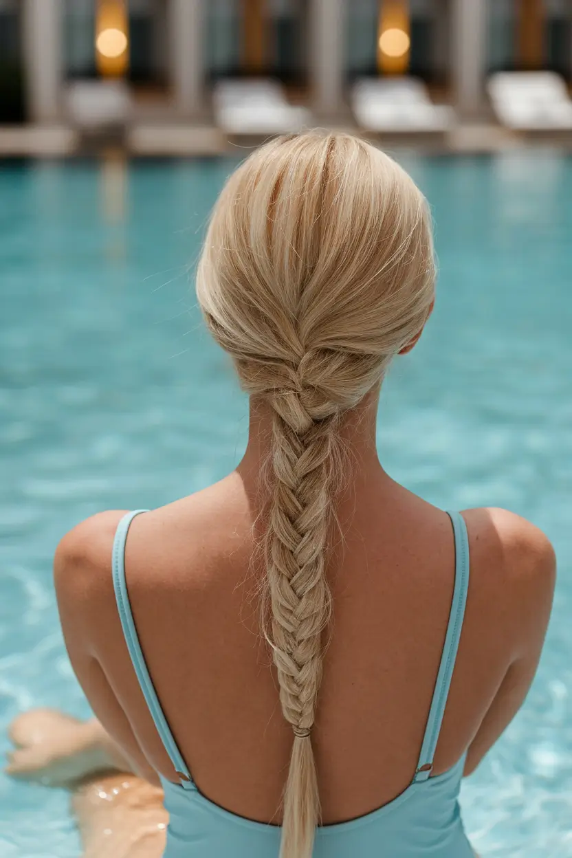 summer swimming hairstyles Boho Braid Down the Back