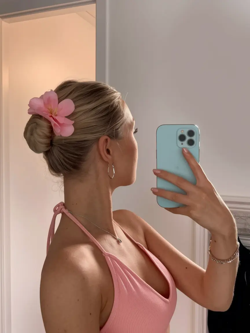 Easy Vacation Hairstyles Inspo - Summer 2025 - Classic Ballerina Bun