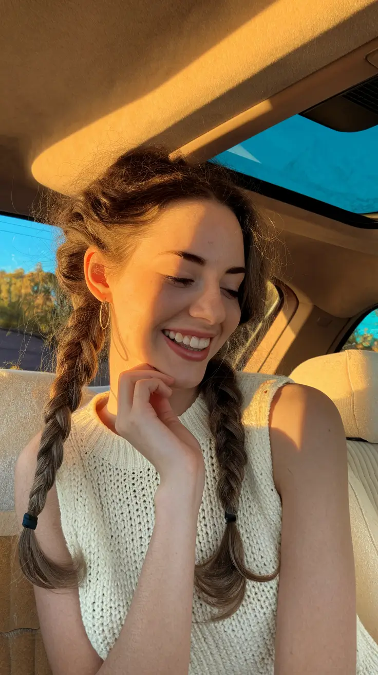 Easy Vacation Hairstyles Inspo - Summer 2025 - Double Braids with a Twist