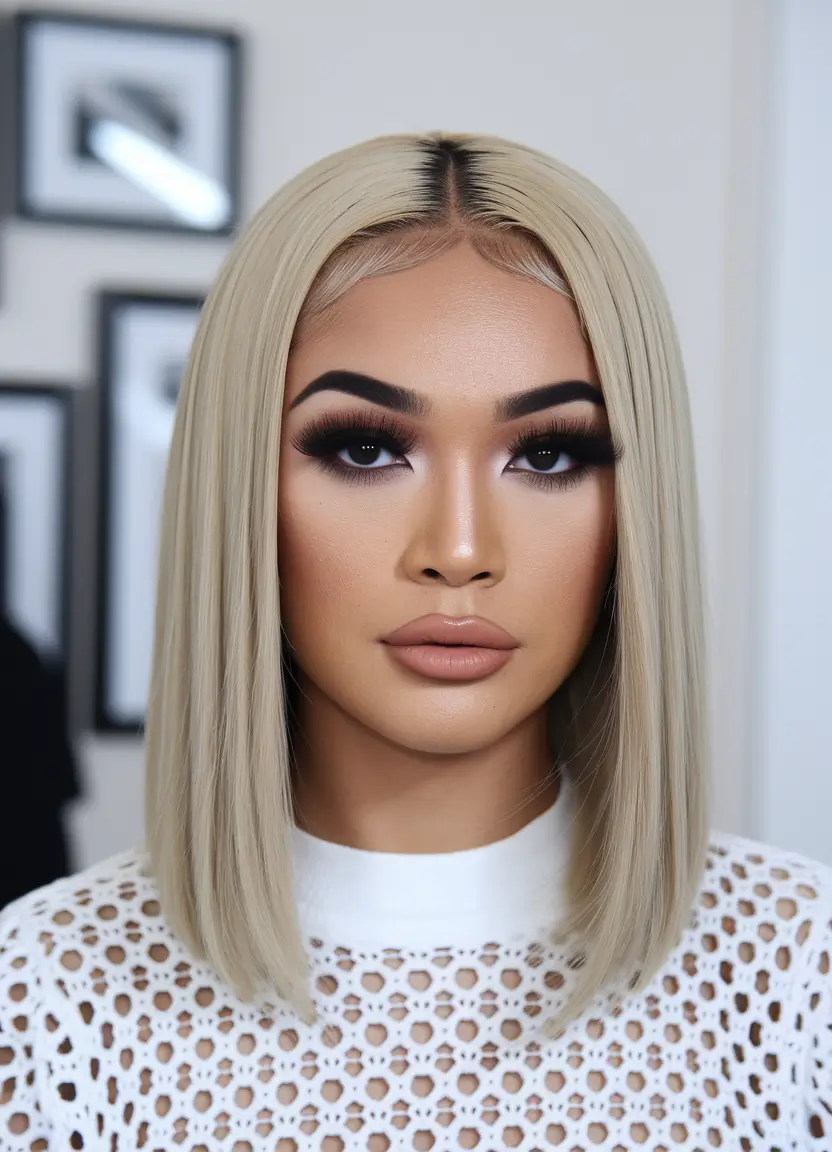 easy wig hairstyles sleek middle part blunt bob
