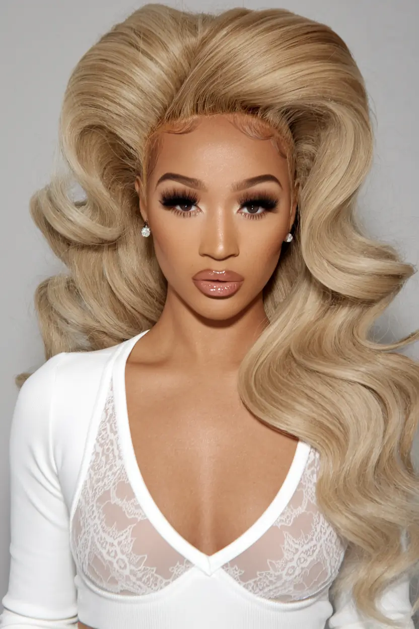 easy wig hairstyles retro big waves