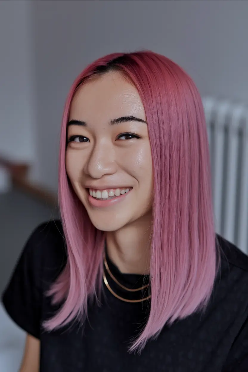 easy wig hairstyles playful pink straight lob