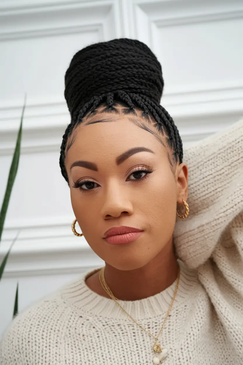 easy wig hairstyles textured high braided bun