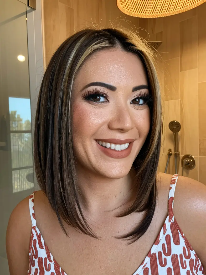 easy wig hairstyles classic lob blonde highlights