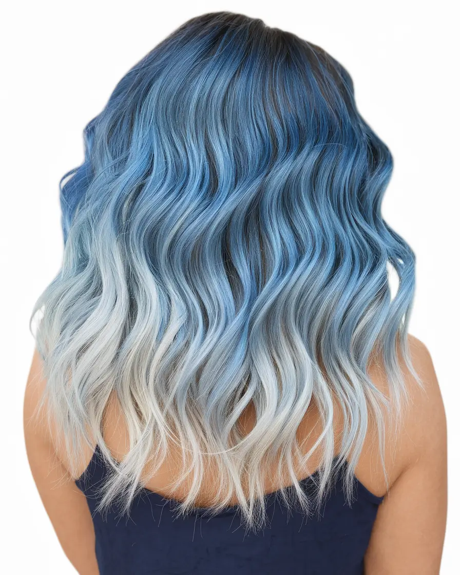 easy wig hairstyles cool-toned blue waves
