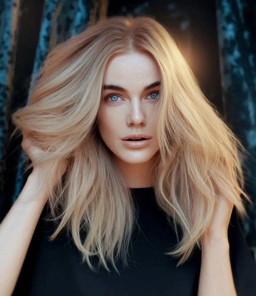 easy wig hairstyles middle part sandy blonde waves