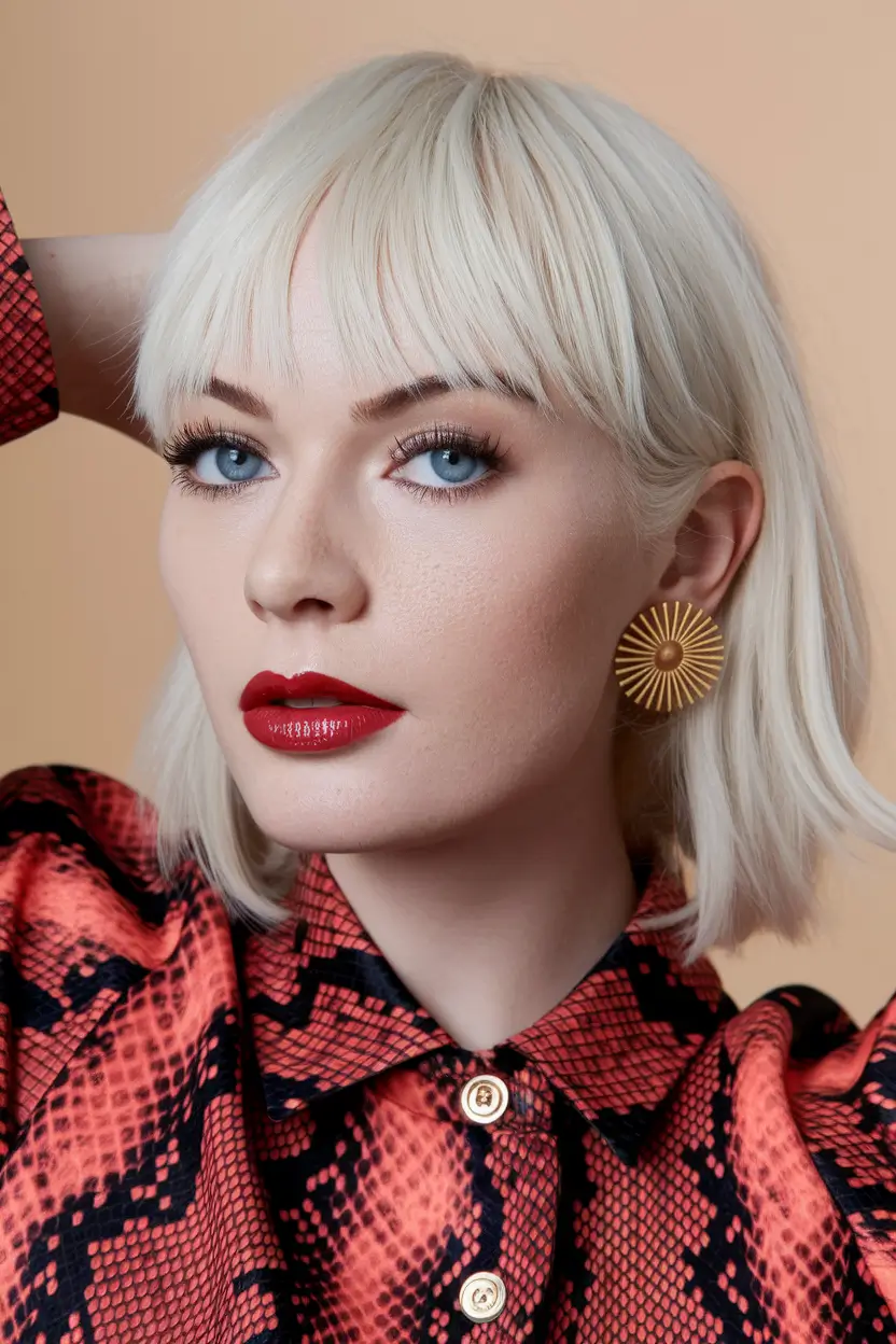 easy wig hairstyles platinum blonde bob blunt bangs