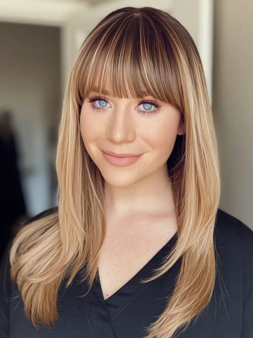 easy wig hairstyles long layers with soft bangs