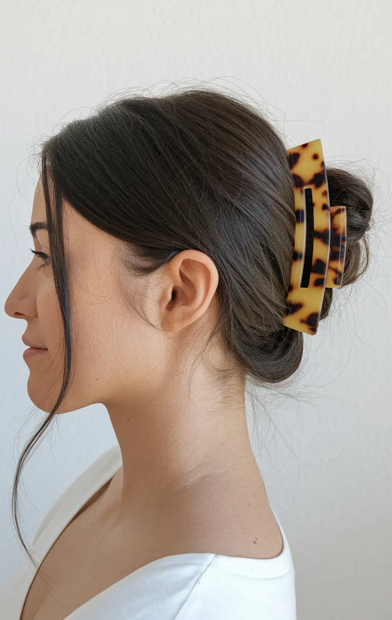 natural hair summer styles Messy Claw Clip Bun with Face-Framing Pieces