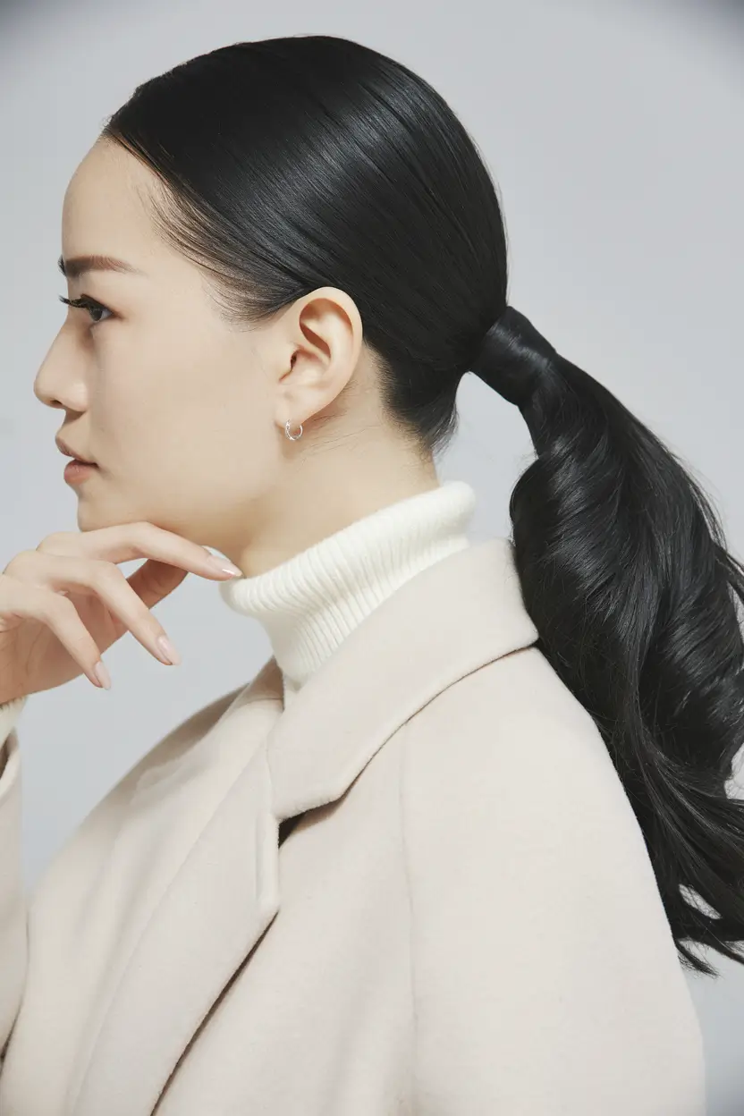 natural hair summer styles Sleek Ponytail with a Bold Wrap