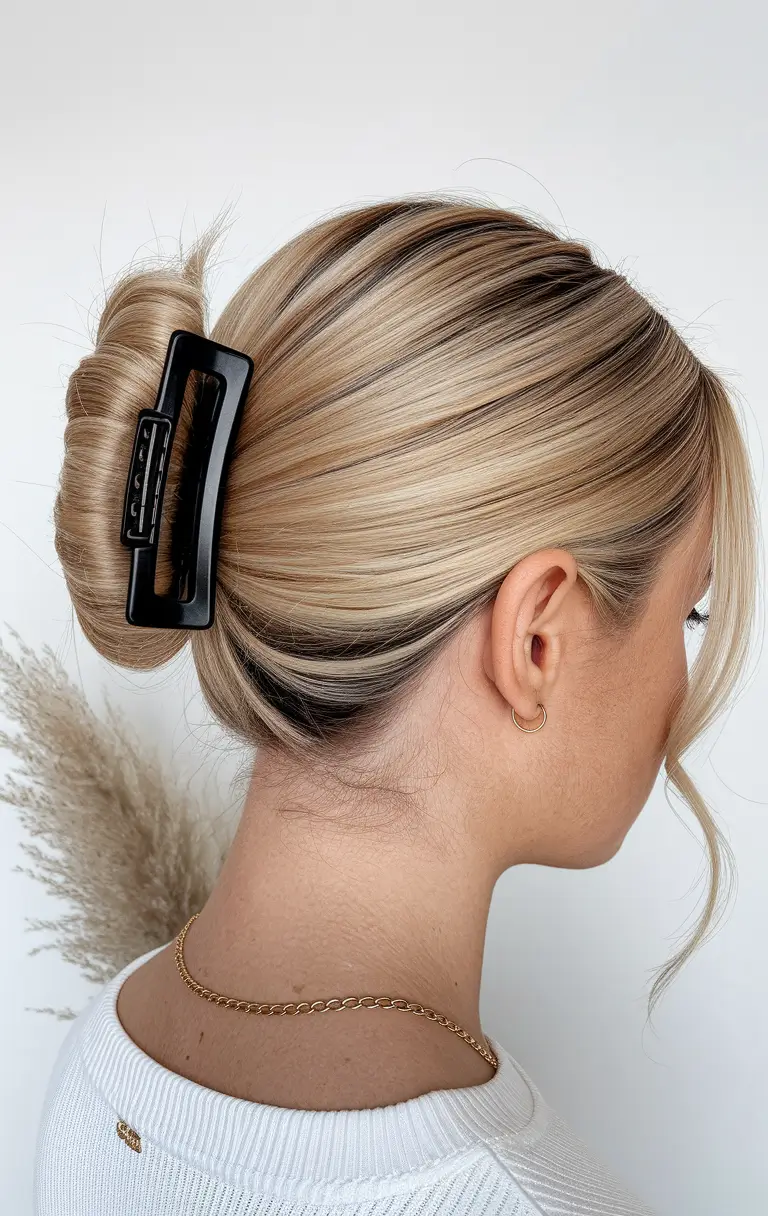 natural hair summer styles Classic Claw Clip Updo with Soft Tendrils